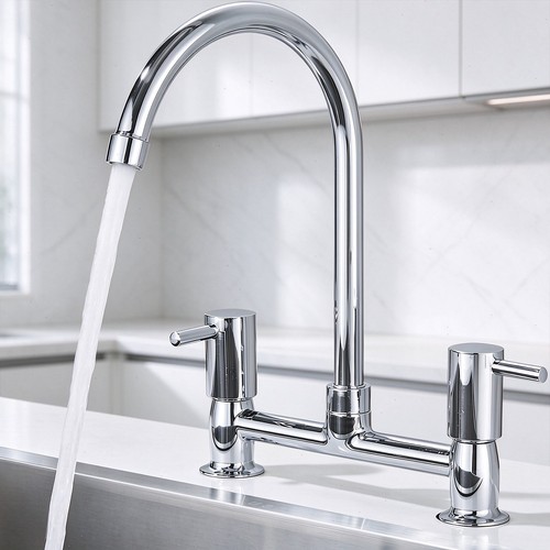 Modern chrome kitchen - modern, sink