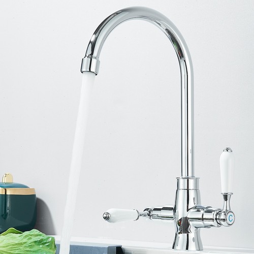 Chrome kitchen mixer - mixer, tap