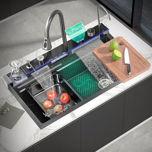 Led inset kitchen sink - led,