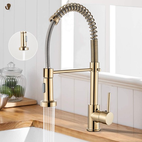 Modern gold kitchen mixer taps - kitchen,