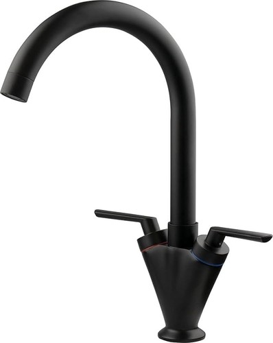 Black kitchen sink - kitchen, tap,