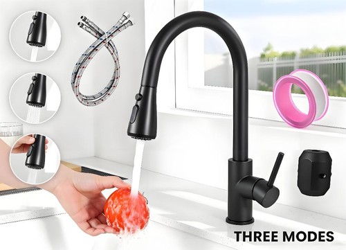 Matt black monobloc kitchen - matt,