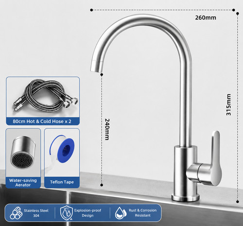 Kitchen sink mixer taps swivel - sink,