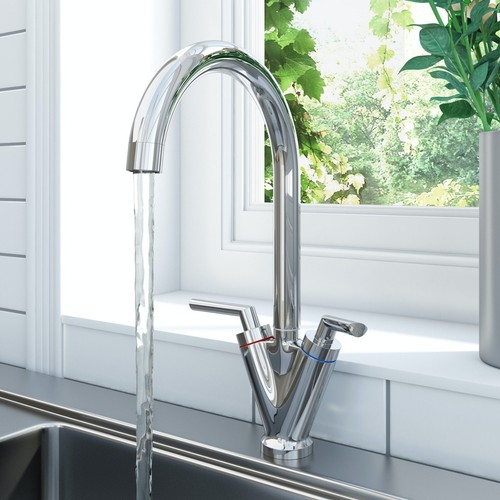 Modern kitchen mixer tap dual - modern,