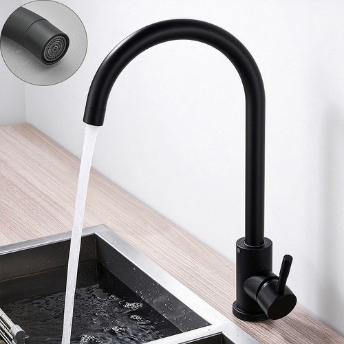 Black kitchen sink mixer - black,